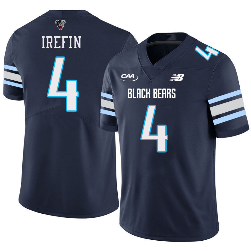 Maine Black Bears #4 Molayo Irefin College Football Jerseys,Uniforms-Navy